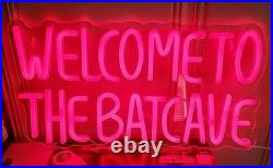 Welcome To The Batcave Neon Sign 20x10 Light Man Vintage Beer Bar Wall Decor