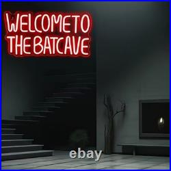 Welcome To The Batcave Neon Sign 20x10 Light Man Vintage Beer Bar Wall Decor