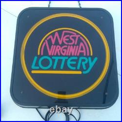 West Virginia Lottery Neon Sign Fully Working! RARE VINTAGE