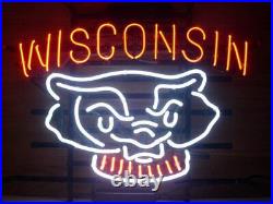 Wisconsin Vintage Club Pub Neon Signs Home Wall Decor Real Glass Artwork 20x16