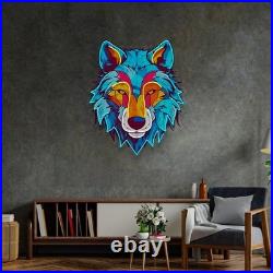Wolf head LED Neon Sign 24x24 Light Man Cave Beer Bar Vintage Wall Decor Wolf head LED Neon Sign 24x24 Light Man Cave Beer Bar Vintage Wall Decor