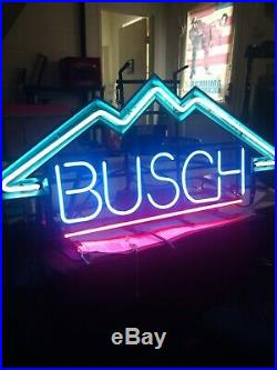 Working Vintage Busch beer sign neon lighted bar sign