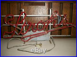 Working Vintage Stroh's Red Neon Beer Sign Bar Advertising