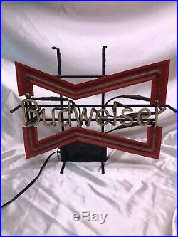 Wow Look Awesome Vintage Neon Bow Tie Budweiser Back Bar Sign