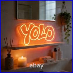 YOLO Flex Neon Sign 20x10 Light Man Cave Vintage Display Bar Wall Decor