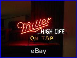 (vtg) Miller High Life Beer Neon Light Up Bar Sign Rare Style