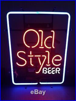 (vtg) Old Style Beer Neon Light Up Sign Bar Game Room Man Cave Chicago